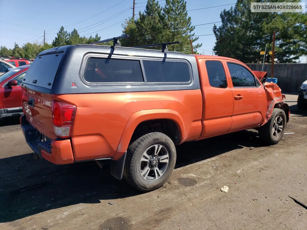 2016 Toyota Tacoma Access Cab VIN: 5TFSZ5AN4GX028665 Lot: 70380054