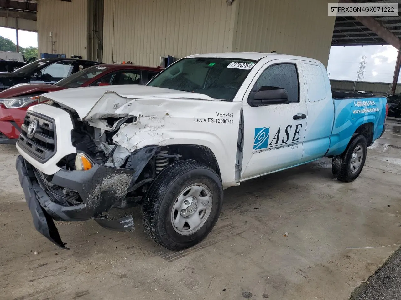 2016 Toyota Tacoma Access Cab VIN: 5TFRX5GN4GX071222 Lot: 71152254