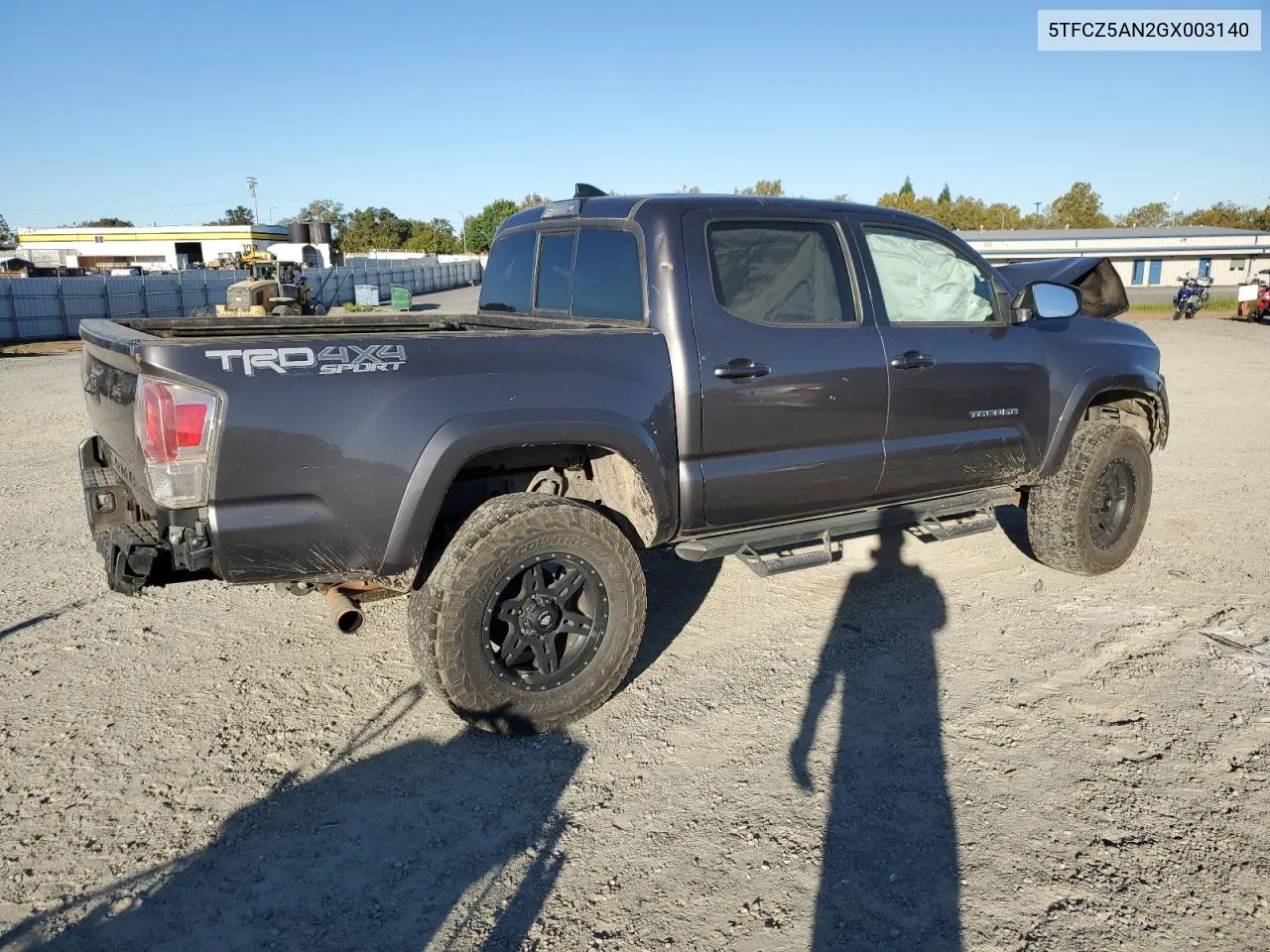 2016 Toyota Tacoma Double Cab VIN: 5TFCZ5AN2GX003140 Lot: 71219544