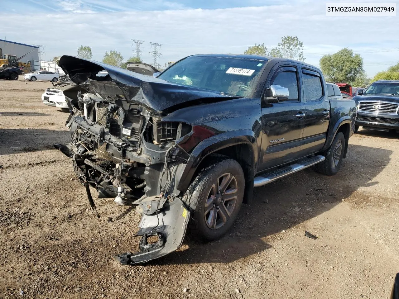 2016 Toyota Tacoma Double Cab VIN: 3TMGZ5AN8GM027949 Lot: 71599174