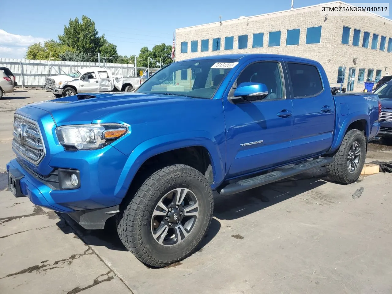 2016 Toyota Tacoma Double Cab VIN: 3TMCZ5AN3GM040512 Lot: 73154224