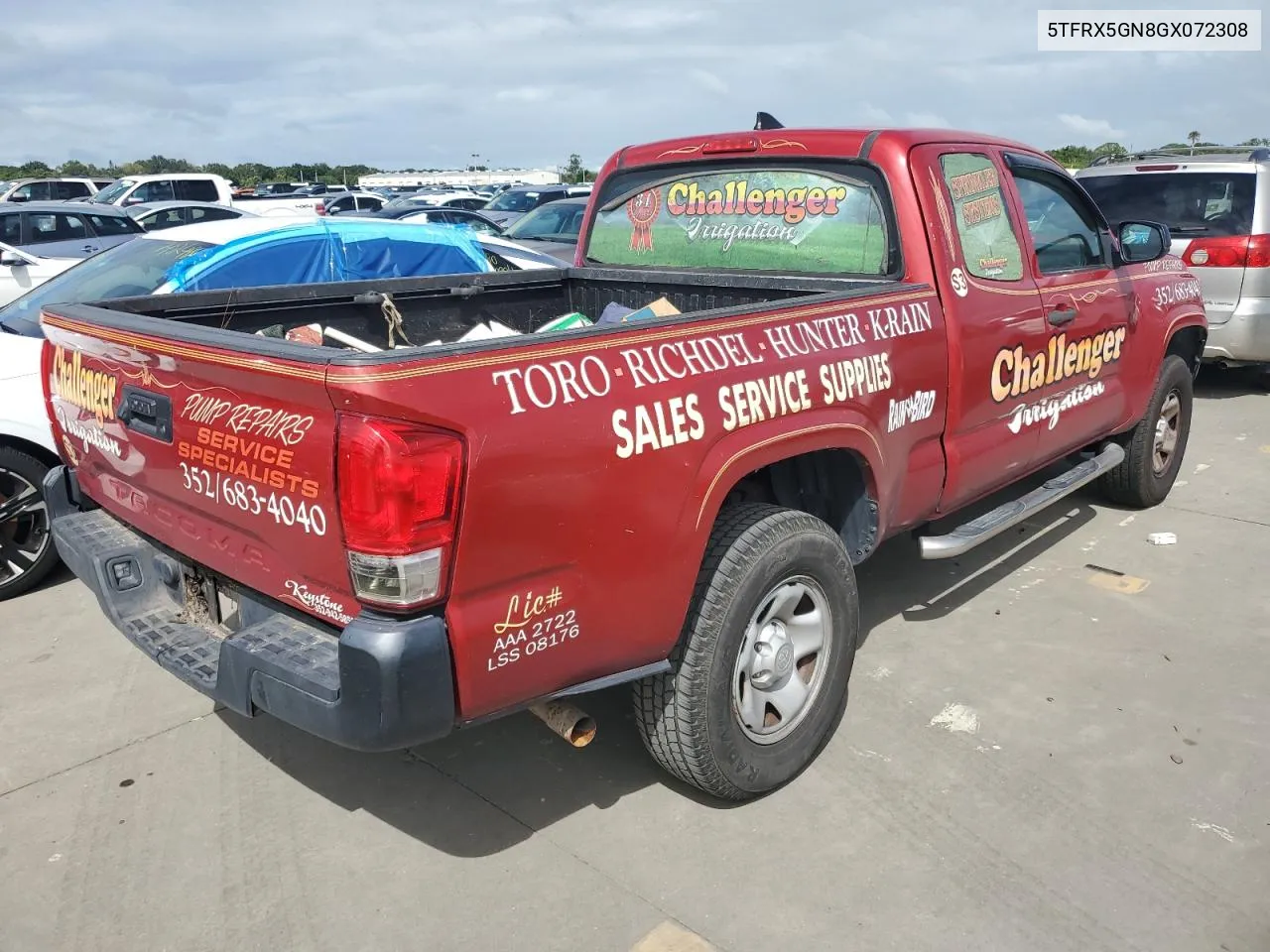 2016 Toyota Tacoma Access Cab VIN: 5TFRX5GN8GX072308 Lot: 74526084