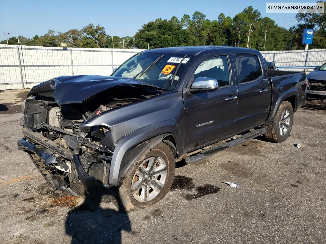 2016 Toyota Tacoma Double Cab VIN: 3TMGZ5AN8GM034125 Lot: 74702194