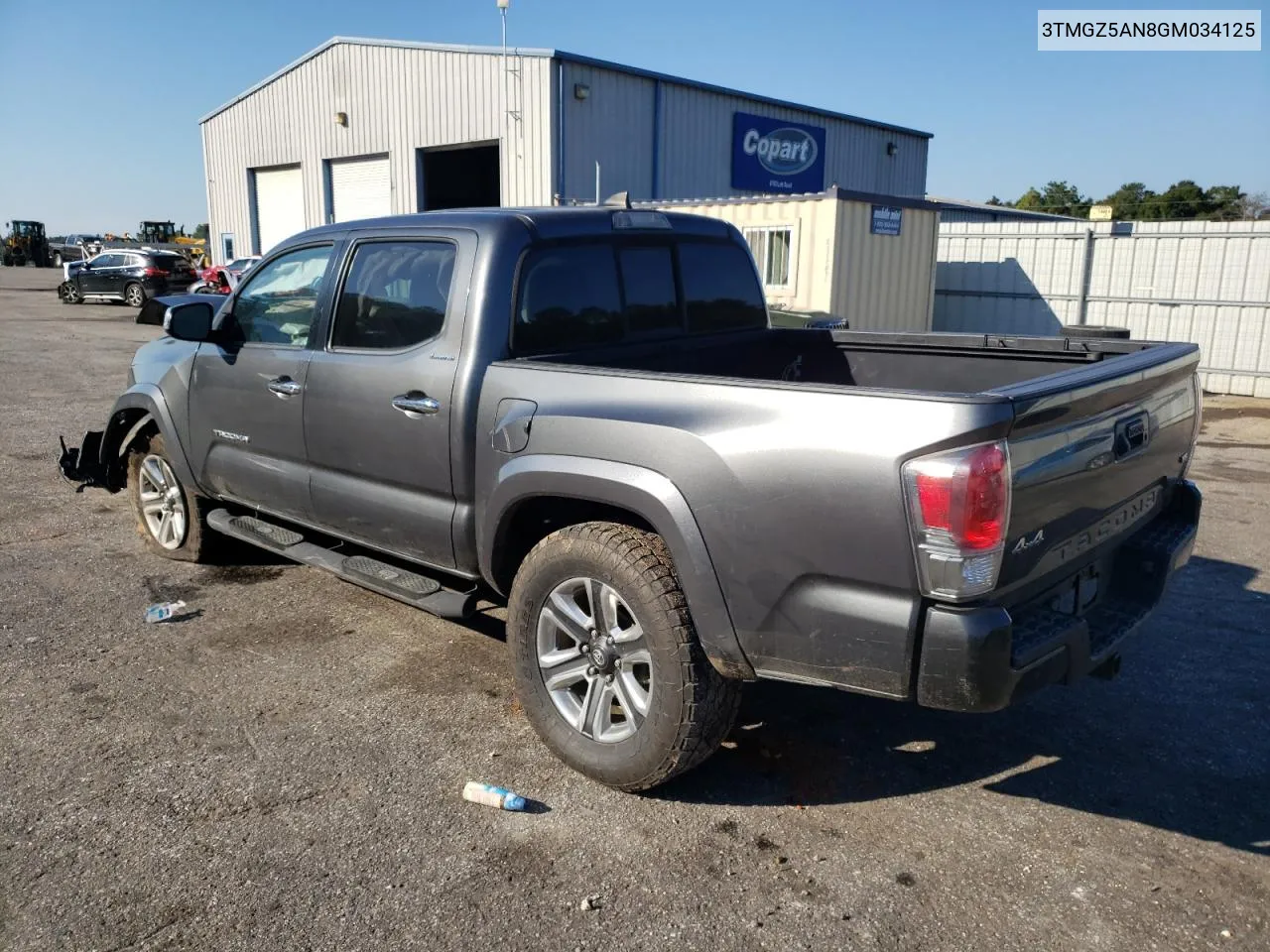 2016 Toyota Tacoma Double Cab VIN: 3TMGZ5AN8GM034125 Lot: 74702194