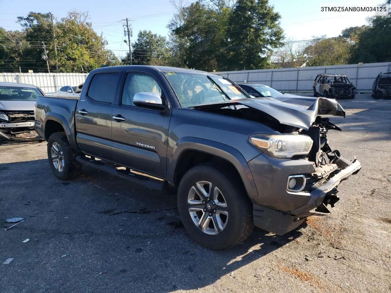 2016 Toyota Tacoma Double Cab VIN: 3TMGZ5AN8GM034125 Lot: 74702194