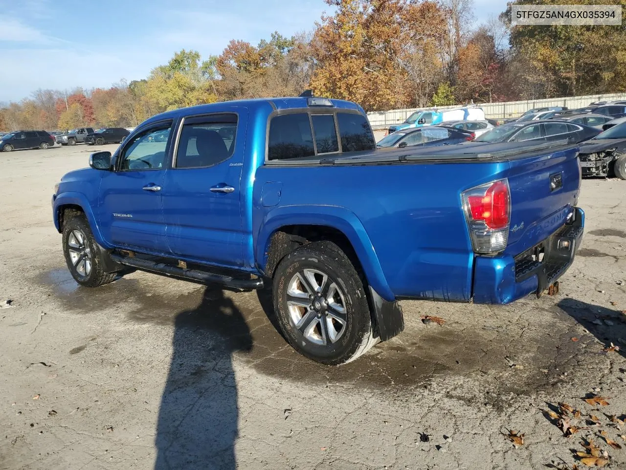 2016 Toyota Tacoma Double Cab VIN: 5TFGZ5AN4GX035394 Lot: 77583254