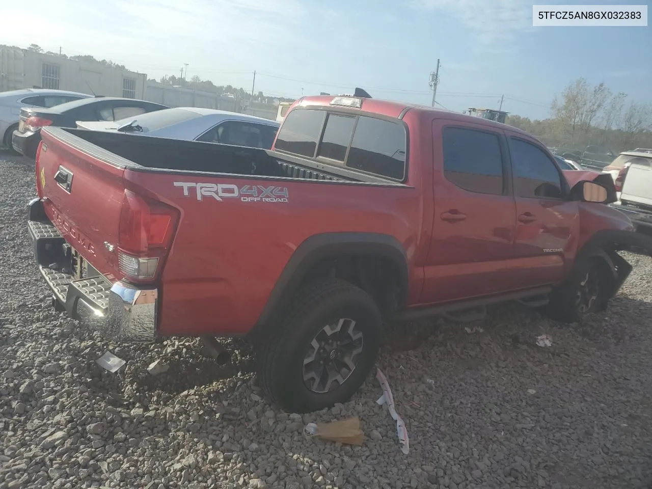 2016 Toyota Tacoma Double Cab VIN: 5TFCZ5AN8GX032383 Lot: 78472994