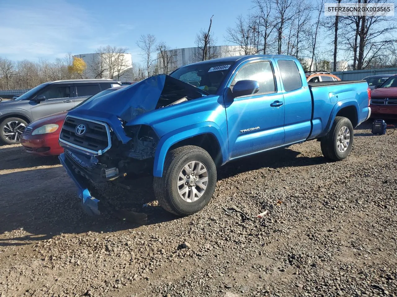 5TFRZ5CN2GX003565 2016 Toyota Tacoma Access Cab