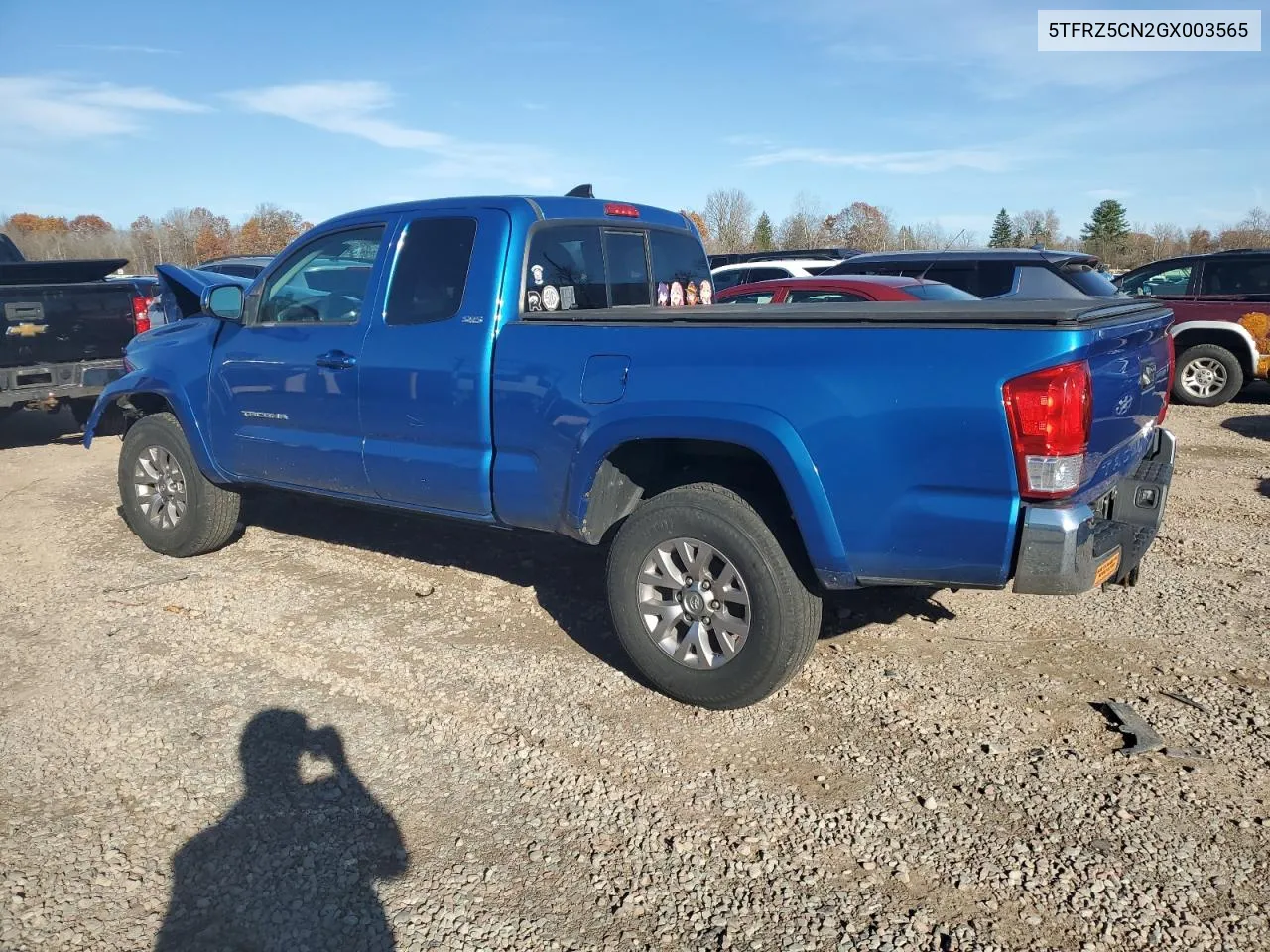 5TFRZ5CN2GX003565 2016 Toyota Tacoma Access Cab