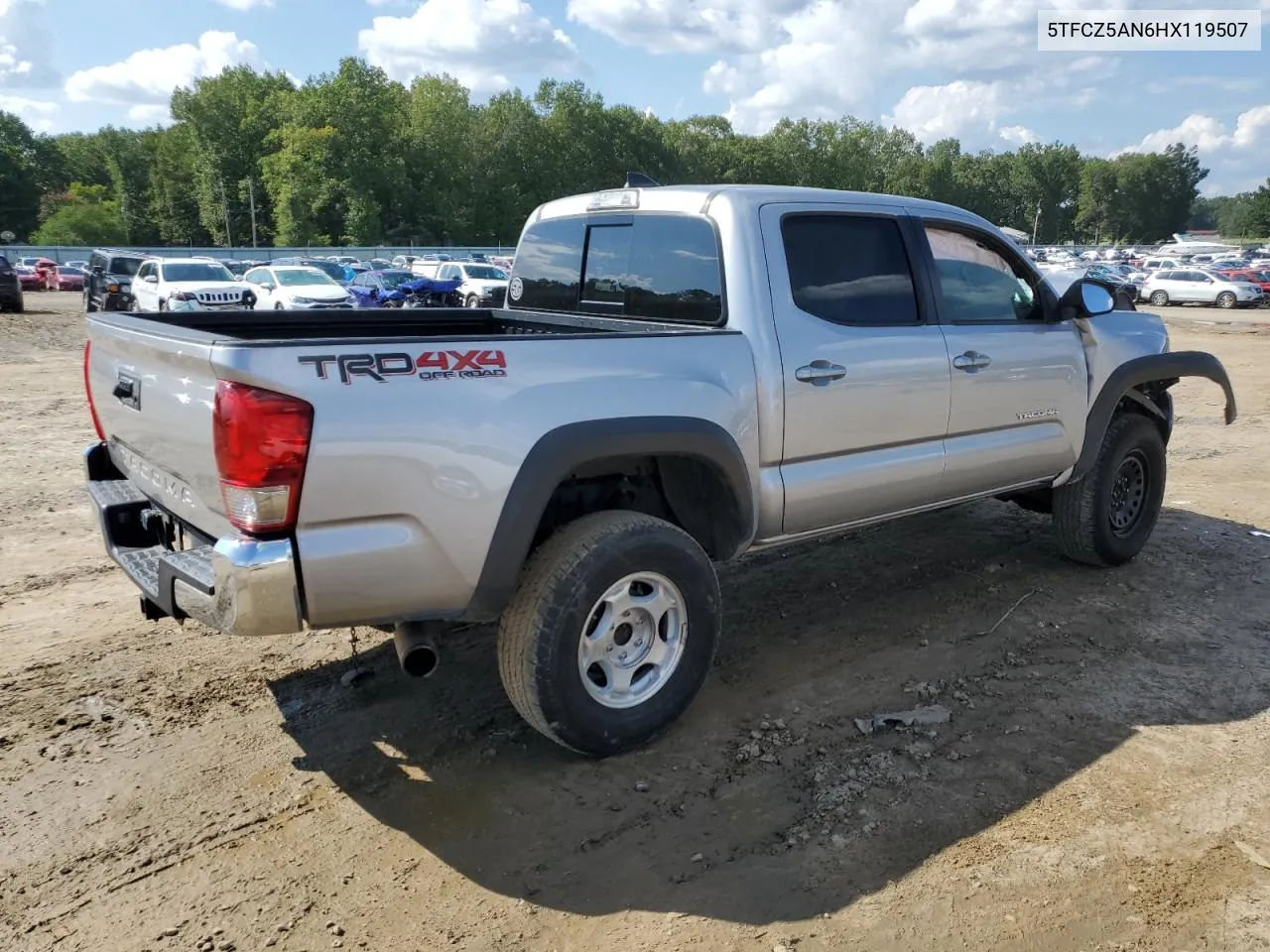 2017 Toyota Tacoma Double Cab VIN: 5TFCZ5AN6HX119507 Lot: 71222814