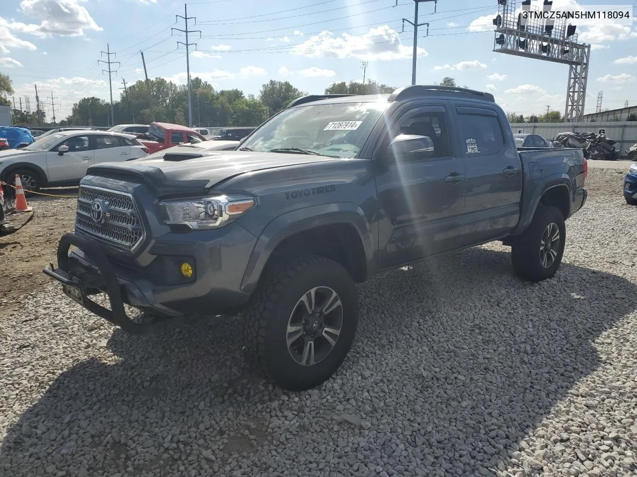 2017 Toyota Tacoma Double Cab VIN: 3TMCZ5AN5HM118094 Lot: 71287914