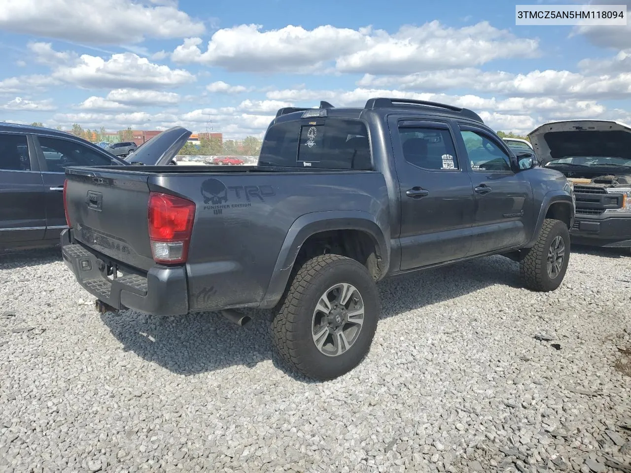 2017 Toyota Tacoma Double Cab VIN: 3TMCZ5AN5HM118094 Lot: 71287914