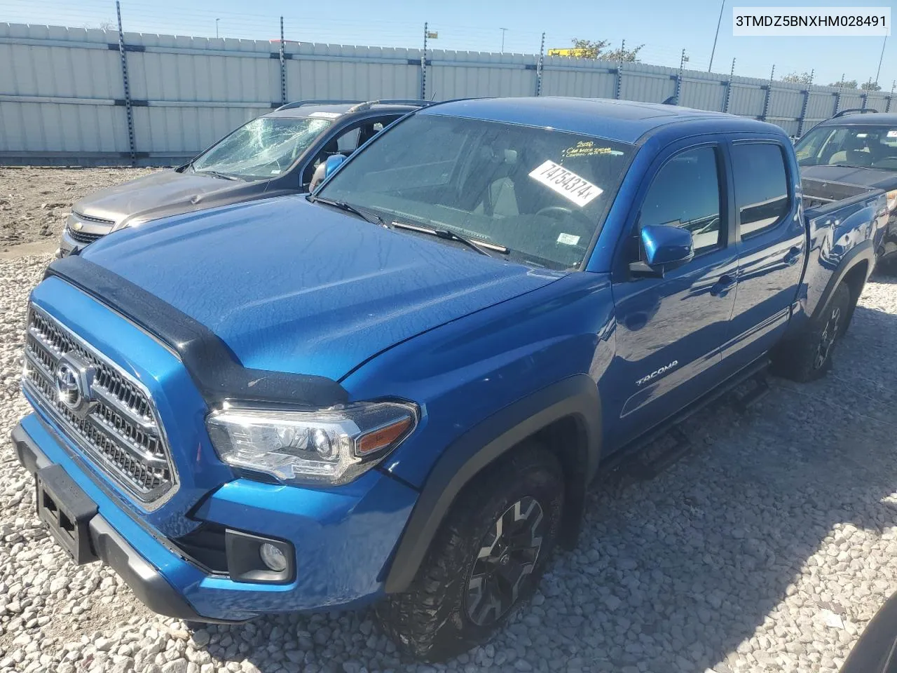 2017 Toyota Tacoma Double Cab VIN: 3TMDZ5BNXHM028491 Lot: 74754374