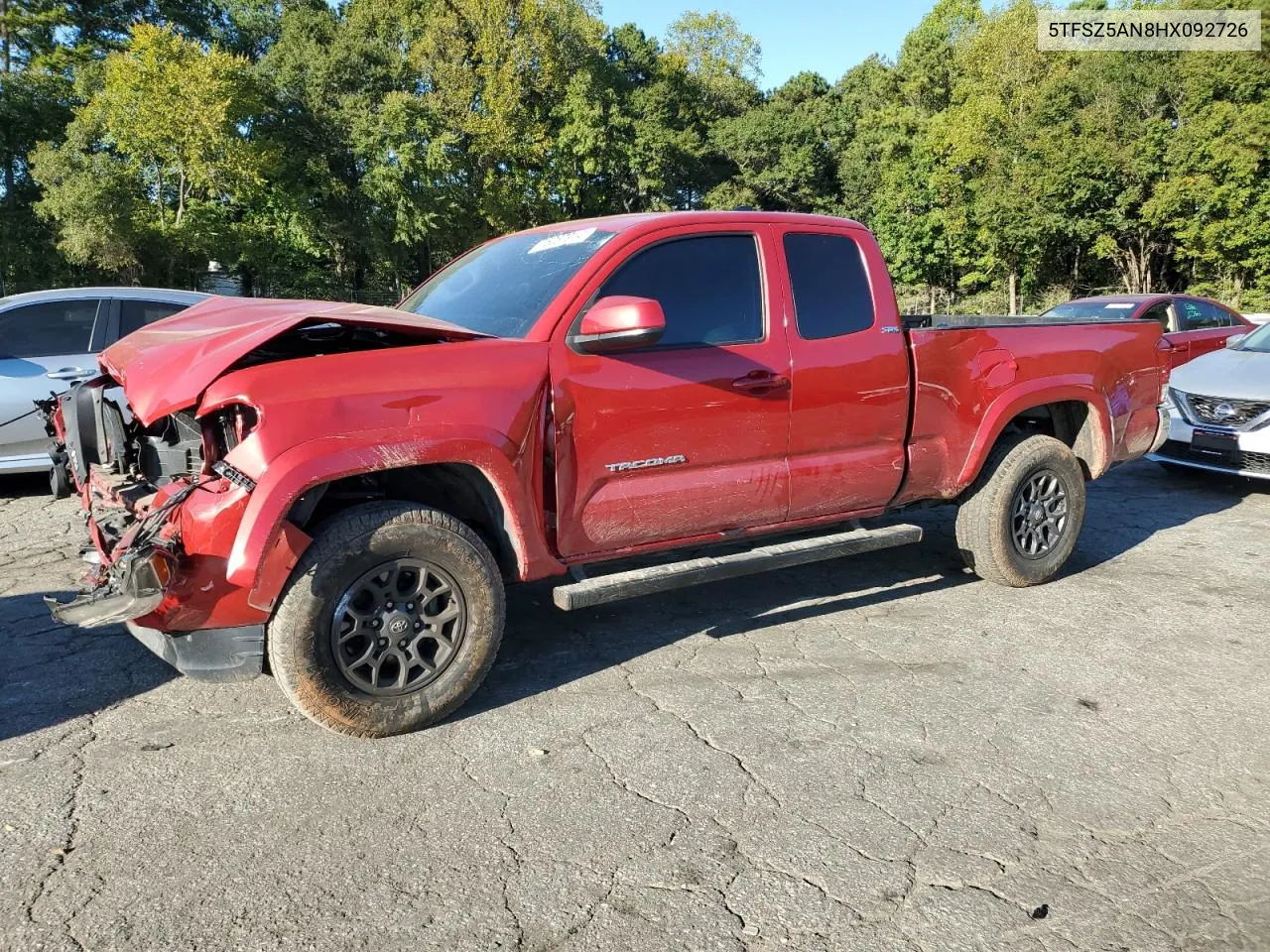 2017 Toyota Tacoma Access Cab VIN: 5TFSZ5AN8HX092726 Lot: 75267914