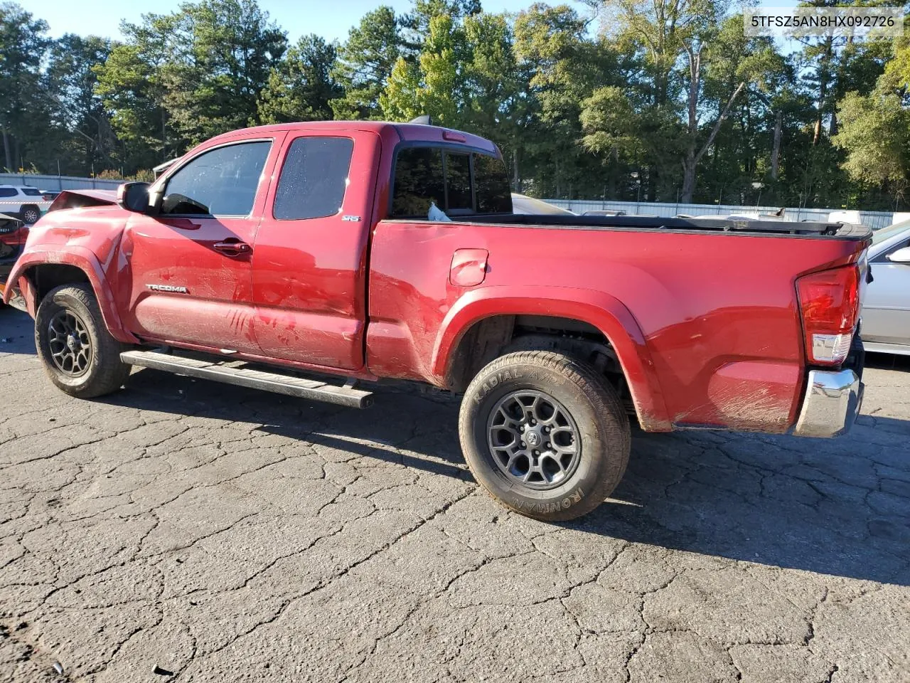 2017 Toyota Tacoma Access Cab VIN: 5TFSZ5AN8HX092726 Lot: 75267914