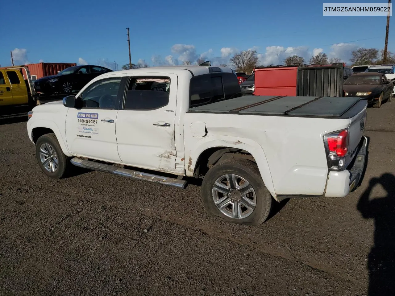 2017 Toyota Tacoma Double Cab VIN: 3TMGZ5AN0HM059022 Lot: 75753184