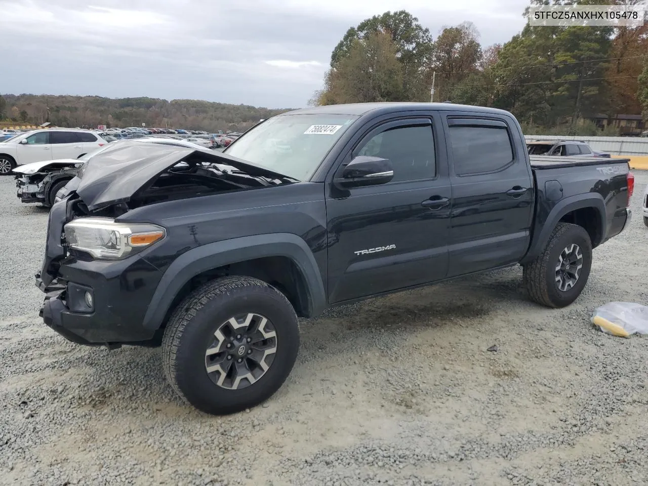 2017 Toyota Tacoma Double Cab VIN: 5TFCZ5ANXHX105478 Lot: 75882474