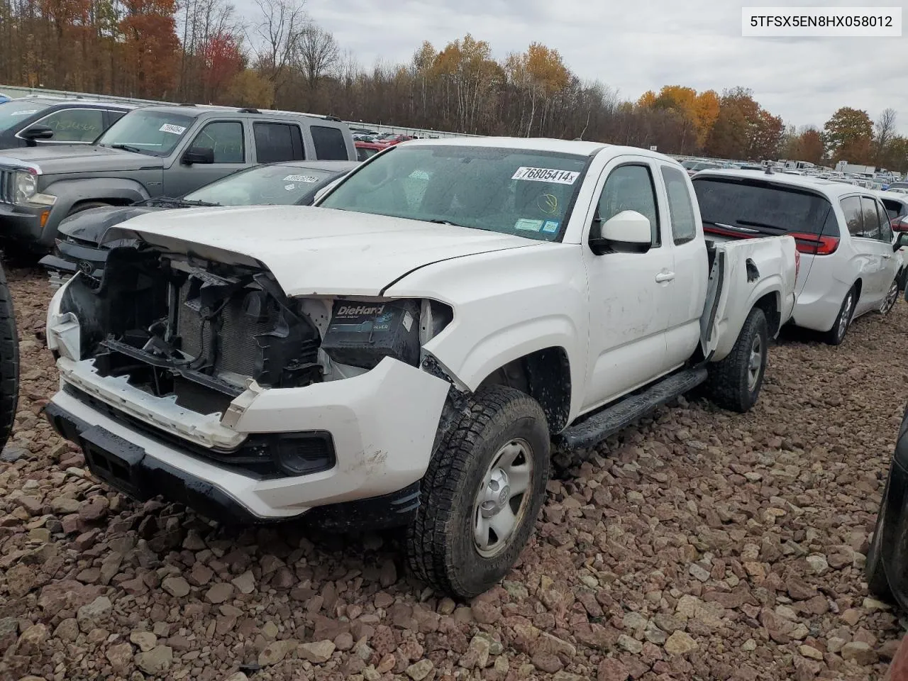 2017 Toyota Tacoma Access Cab VIN: 5TFSX5EN8HX058012 Lot: 76805414