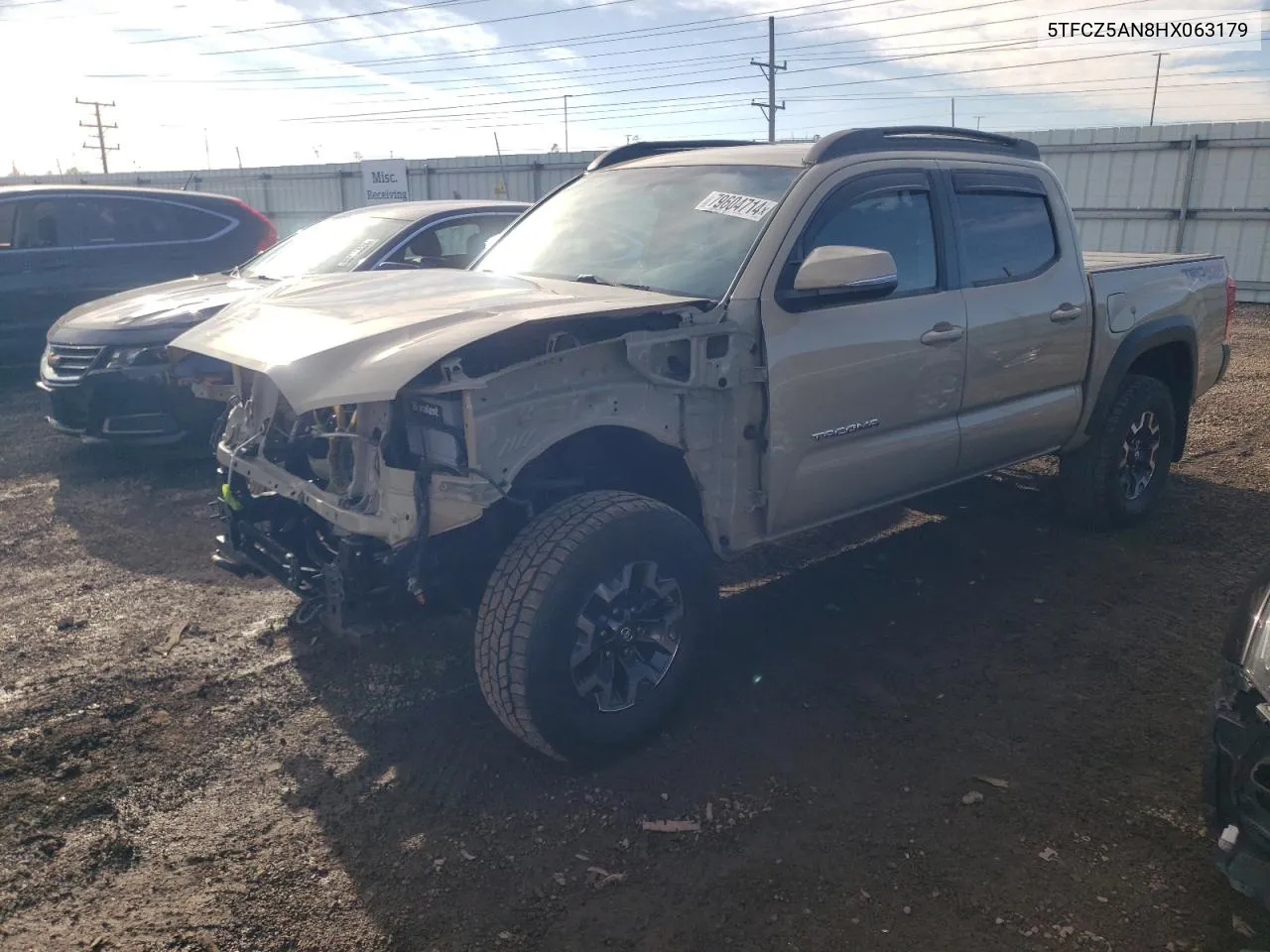 2017 Toyota Tacoma Double Cab VIN: 5TFCZ5AN8HX063179 Lot: 79604714