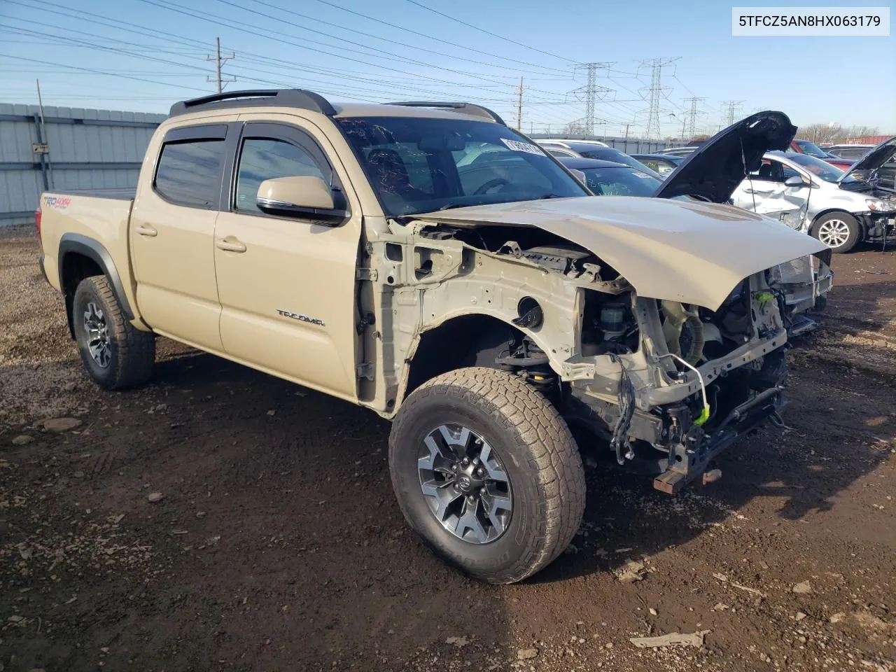 2017 Toyota Tacoma Double Cab VIN: 5TFCZ5AN8HX063179 Lot: 79604714