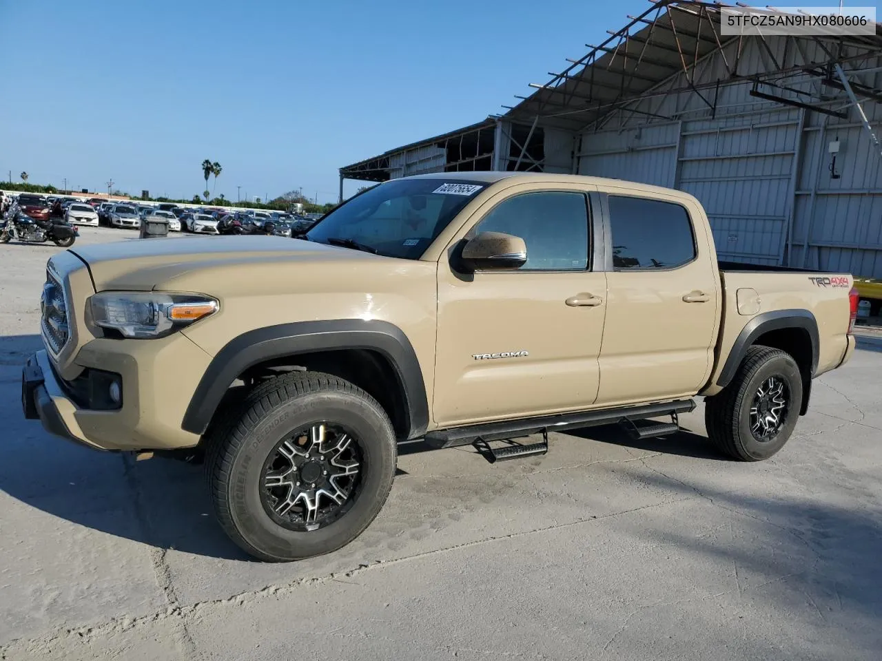 2017 Toyota Tacoma Double Cab VIN: 5TFCZ5AN9HX080606 Lot: 80075654