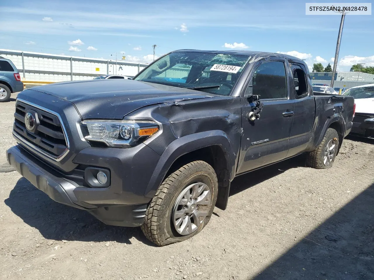 2018 Toyota Tacoma Access Cab VIN: 5TFSZ5AN2JX128478 Lot: 58728194