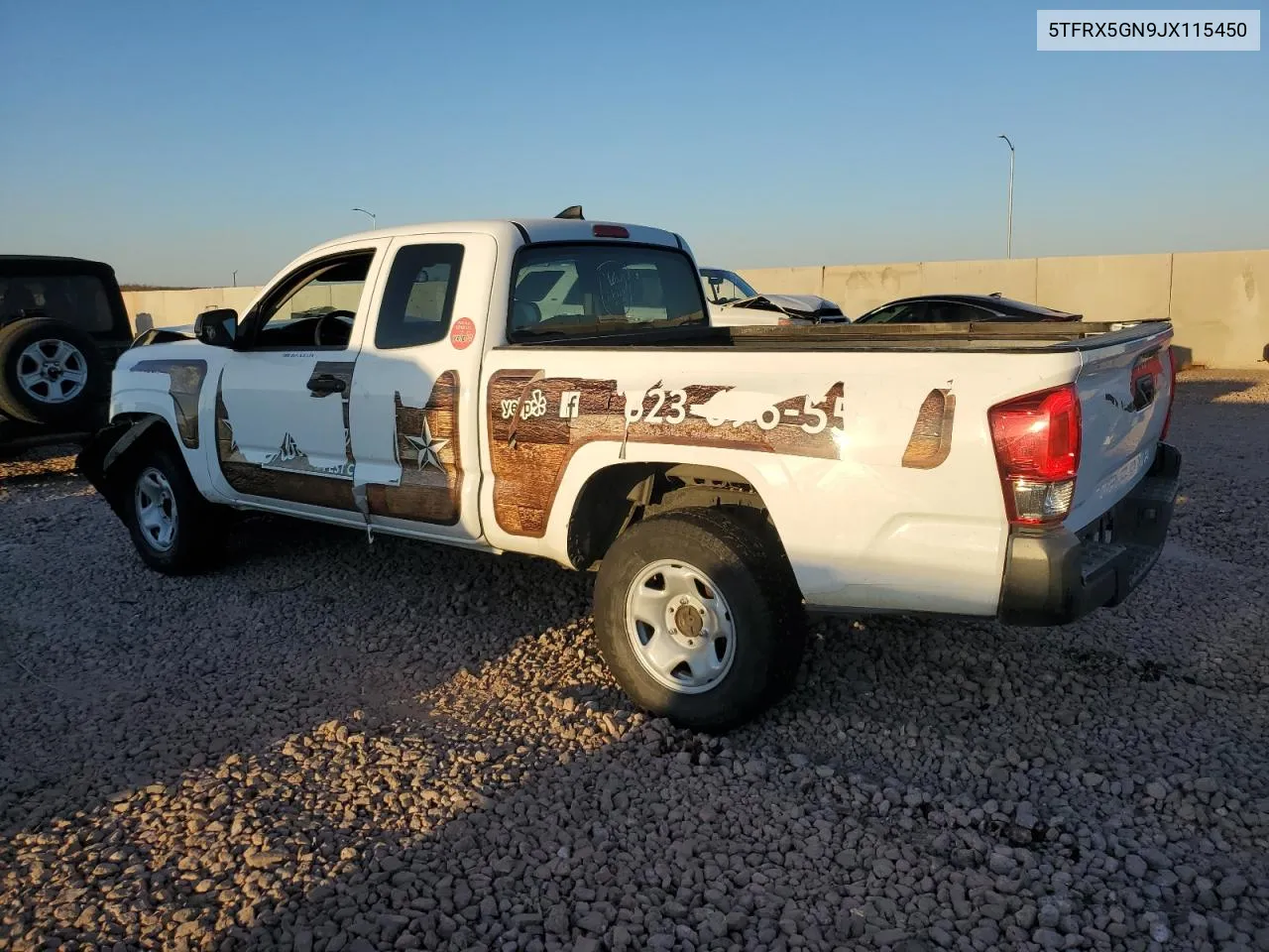 2018 Toyota Tacoma Access Cab VIN: 5TFRX5GN9JX115450 Lot: 72624264