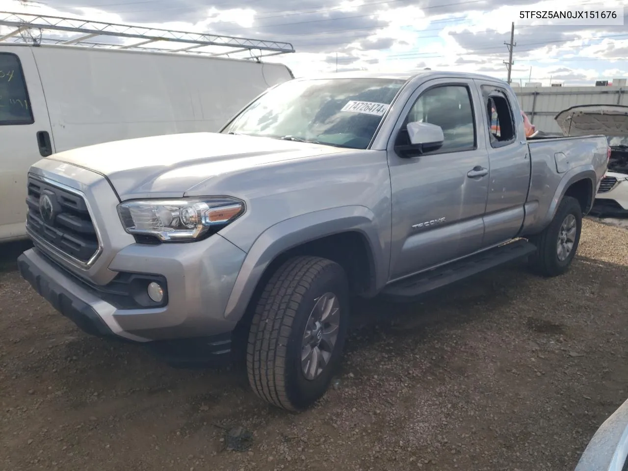 2018 Toyota Tacoma Access Cab VIN: 5TFSZ5AN0JX151676 Lot: 74726474