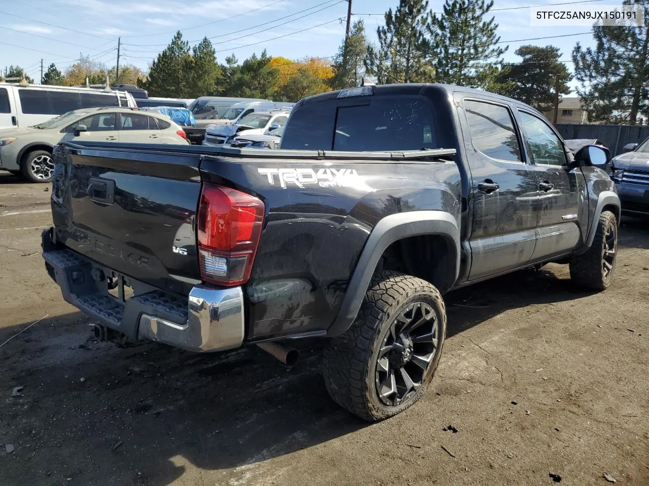 2018 Toyota Tacoma Double Cab VIN: 5TFCZ5AN9JX150191 Lot: 77595244