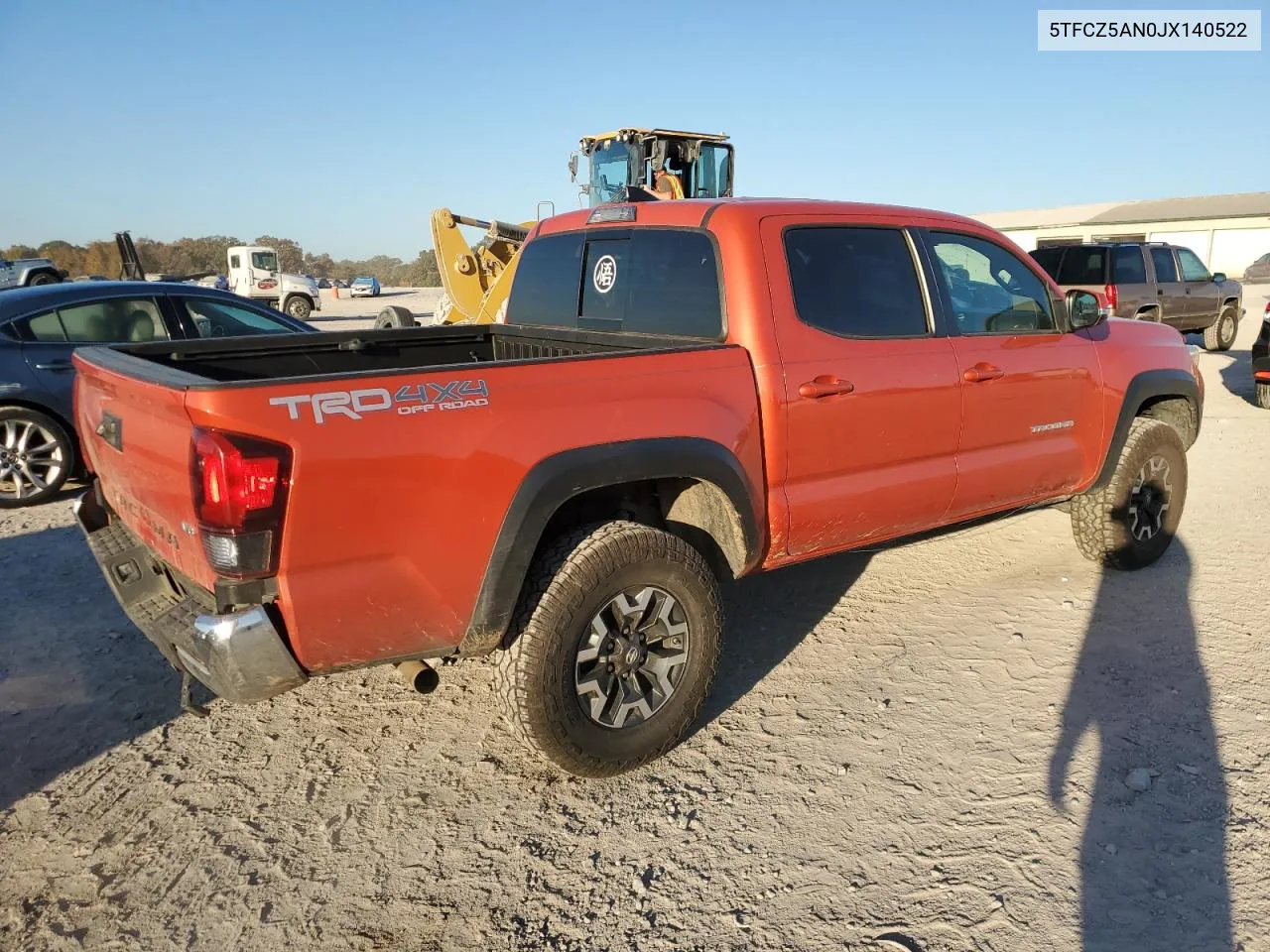 2018 Toyota Tacoma Double Cab VIN: 5TFCZ5AN0JX140522 Lot: 77972184