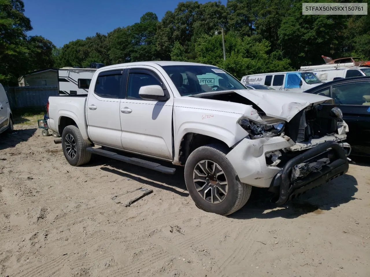 2019 Toyota Tacoma Double Cab VIN: 5TFAX5GN5KX150761 Lot: 59665694