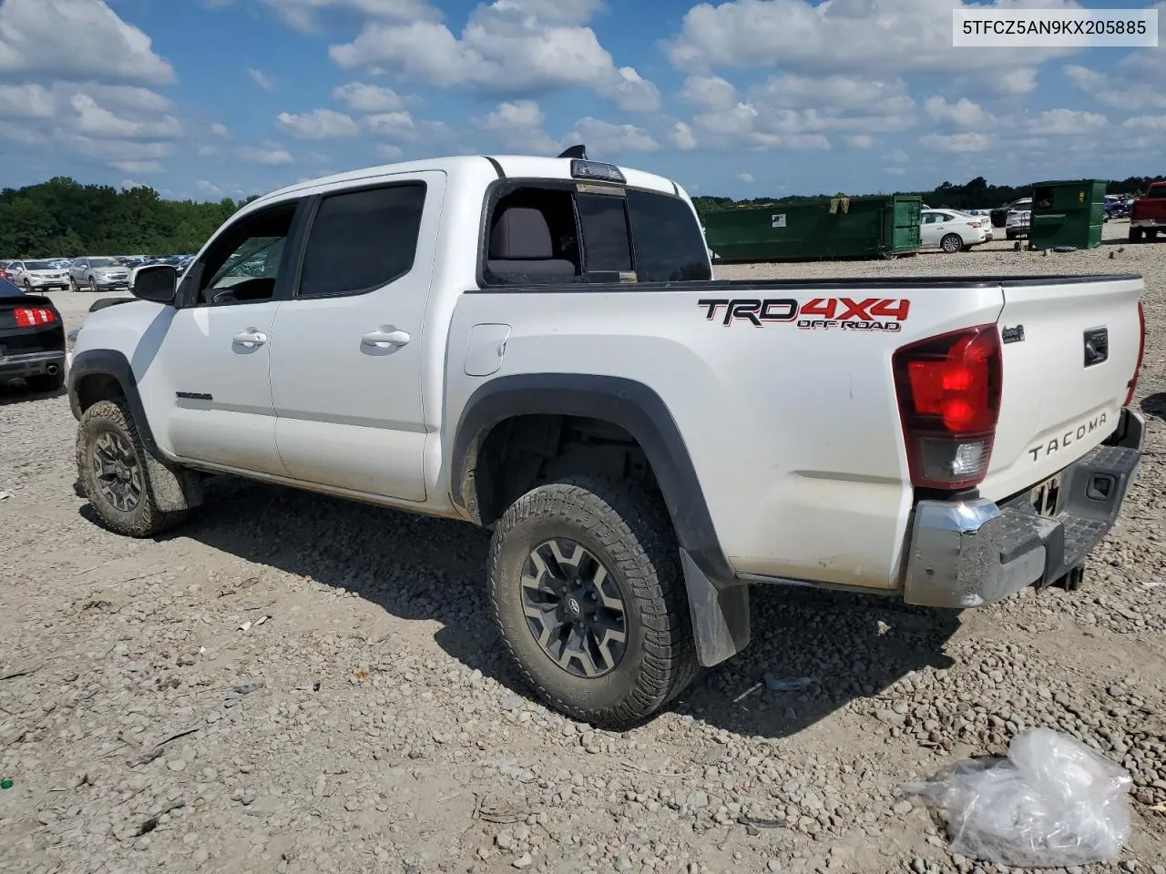 2019 Toyota Tacoma Double Cab VIN: 5TFCZ5AN9KX205885 Lot: 65799974