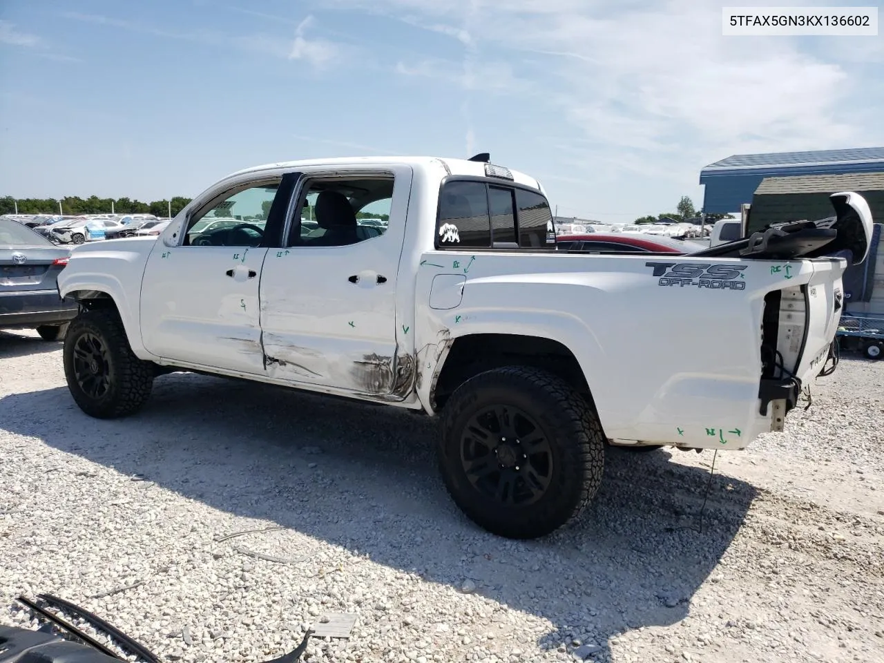 2019 Toyota Tacoma Double Cab VIN: 5TFAX5GN3KX136602 Lot: 66079304