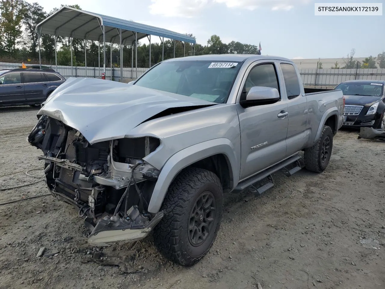 2019 Toyota Tacoma Access Cab VIN: 5TFSZ5AN0KX172139 Lot: 69757114