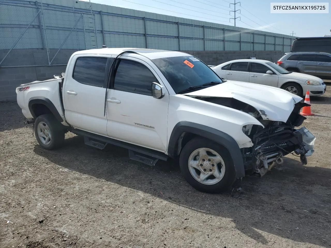 2019 Toyota Tacoma Double Cab VIN: 5TFCZ5AN1KX195725 Lot: 69936614