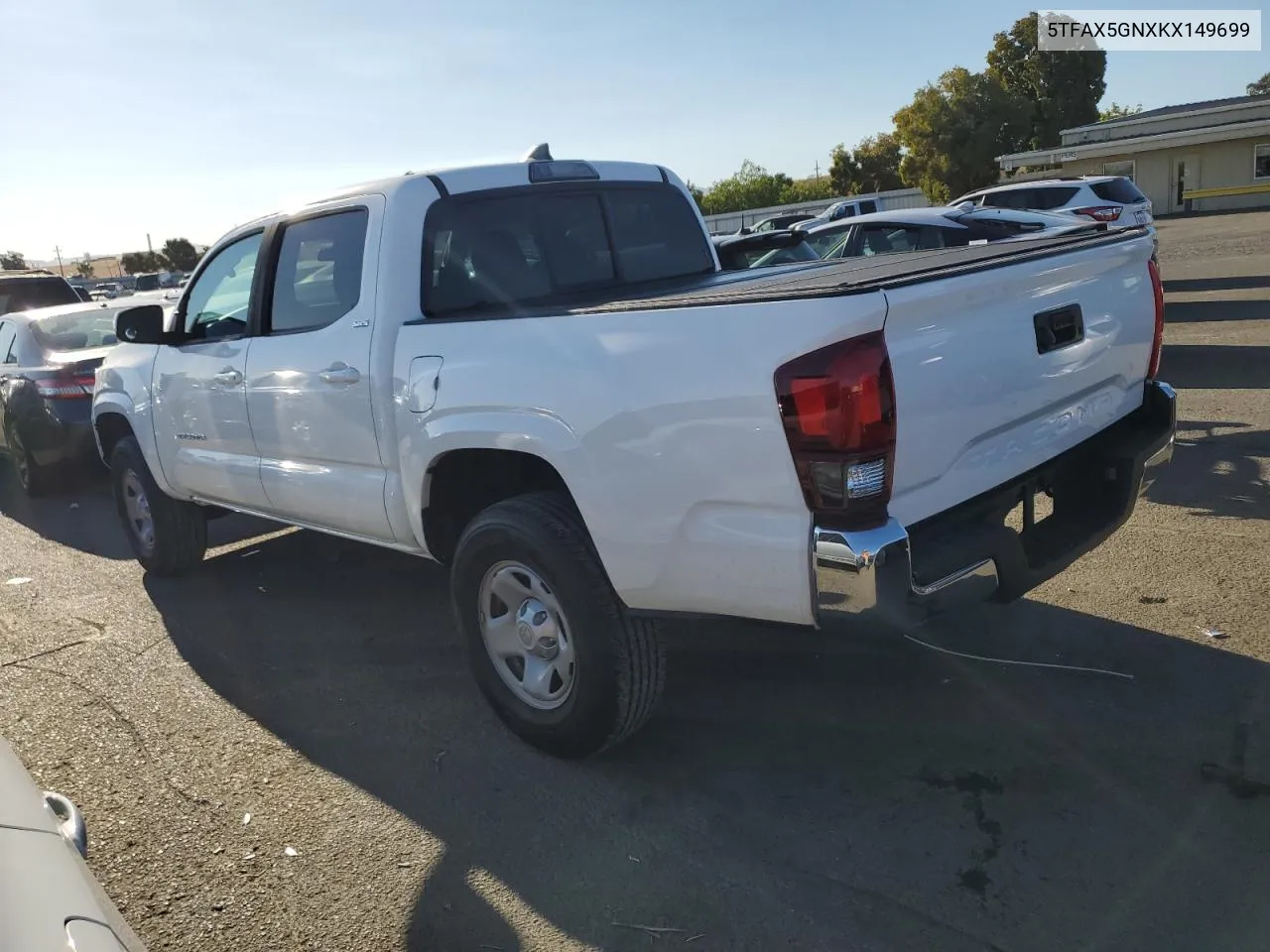 2019 Toyota Tacoma Double Cab VIN: 5TFAX5GNXKX149699 Lot: 70068064