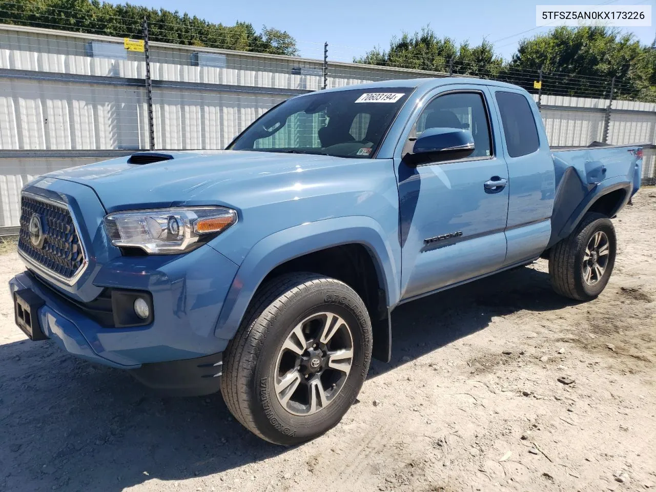 2019 Toyota Tacoma Access Cab VIN: 5TFSZ5AN0KX173226 Lot: 70603194