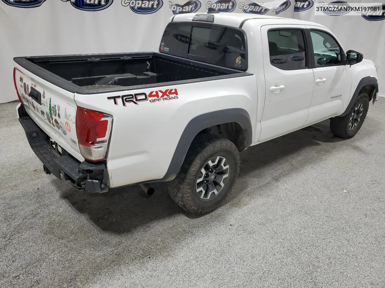 2019 Toyota Tacoma Double Cab VIN: 3TMCZ5AN7KM197081 Lot: 72497474