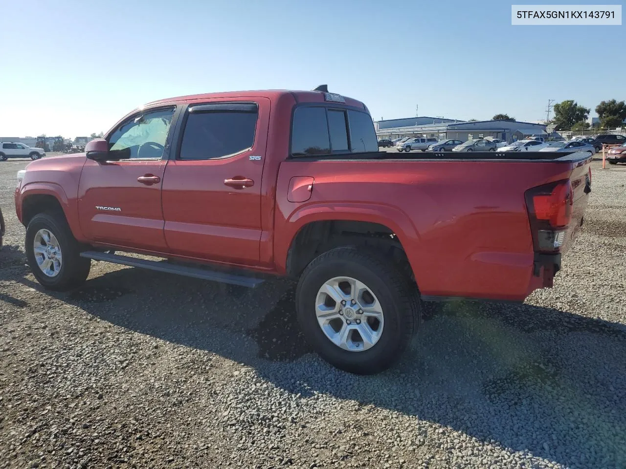 2019 Toyota Tacoma Double Cab VIN: 5TFAX5GN1KX143791 Lot: 72768374