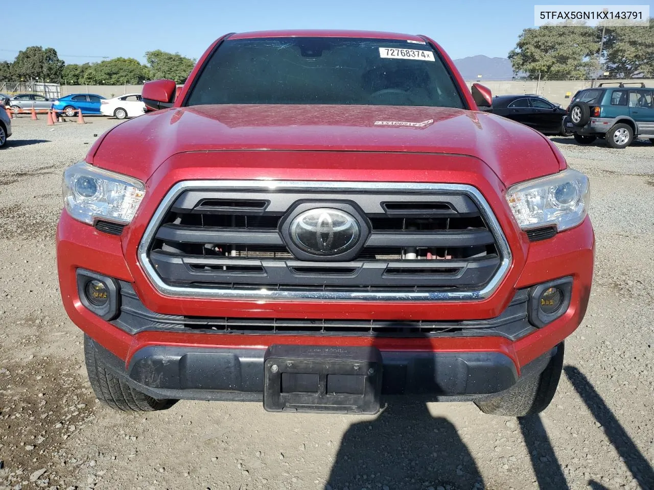 2019 Toyota Tacoma Double Cab VIN: 5TFAX5GN1KX143791 Lot: 72768374