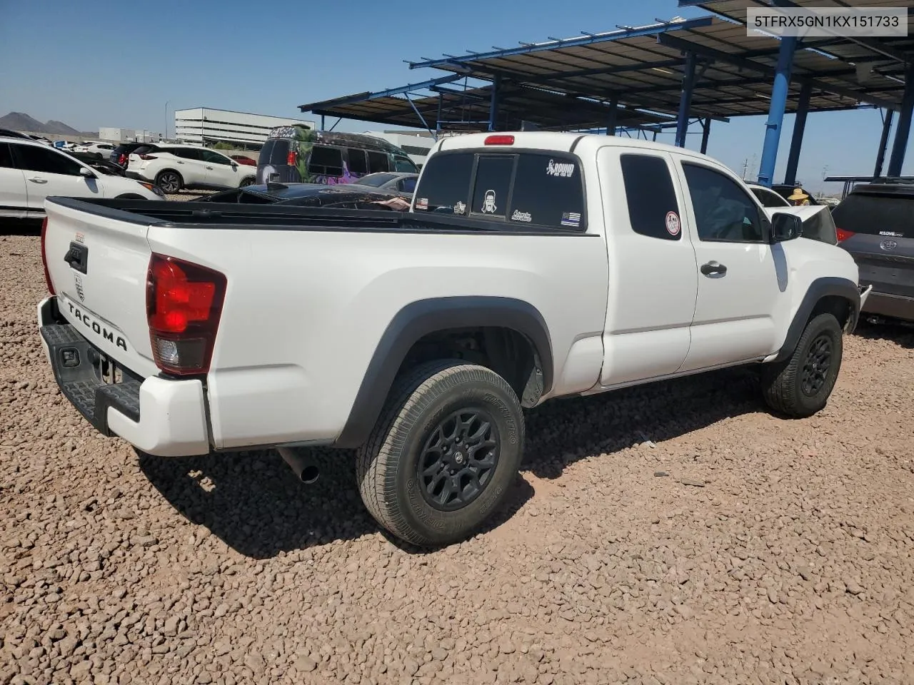 5TFRX5GN1KX151733 2019 Toyota Tacoma Access Cab