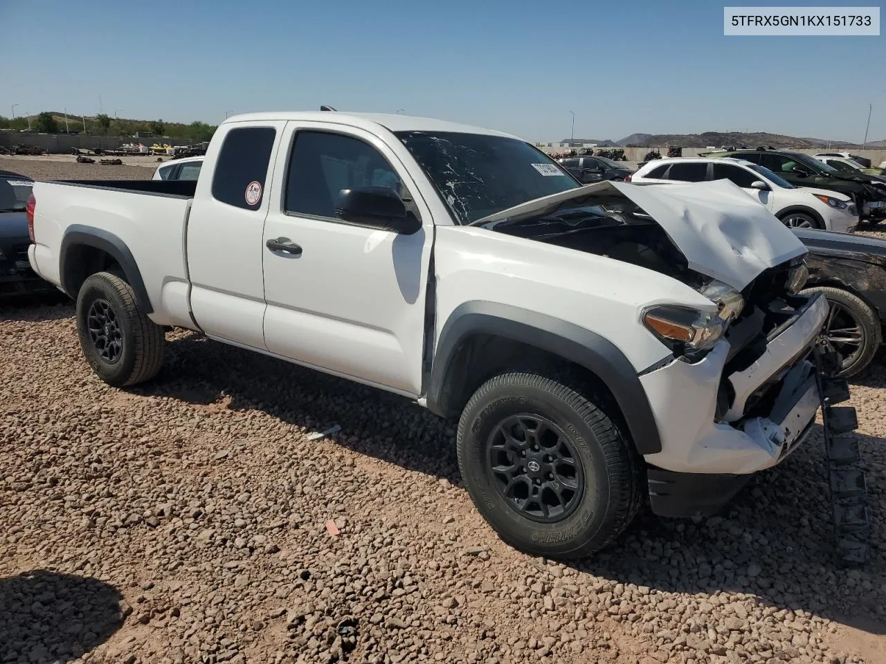 5TFRX5GN1KX151733 2019 Toyota Tacoma Access Cab