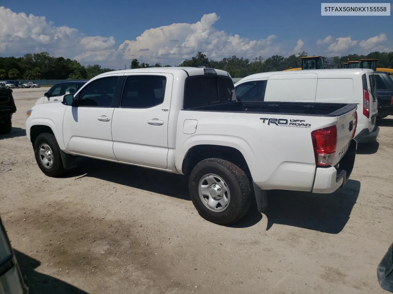 2019 Toyota Tacoma Double Cab VIN: 5TFAX5GN0KX155558 Lot: 73749954