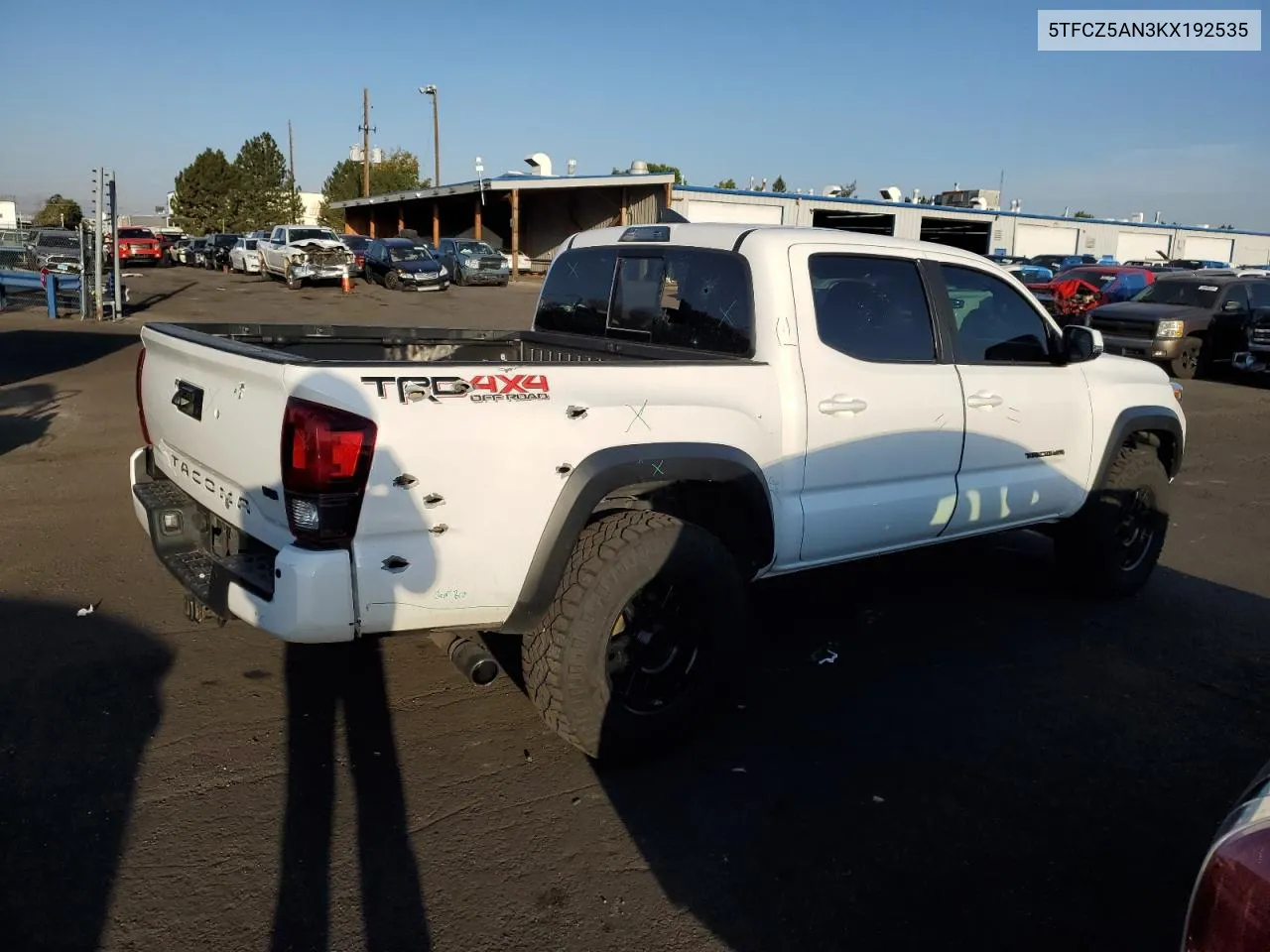 2019 Toyota Tacoma Double Cab VIN: 5TFCZ5AN3KX192535 Lot: 74028304