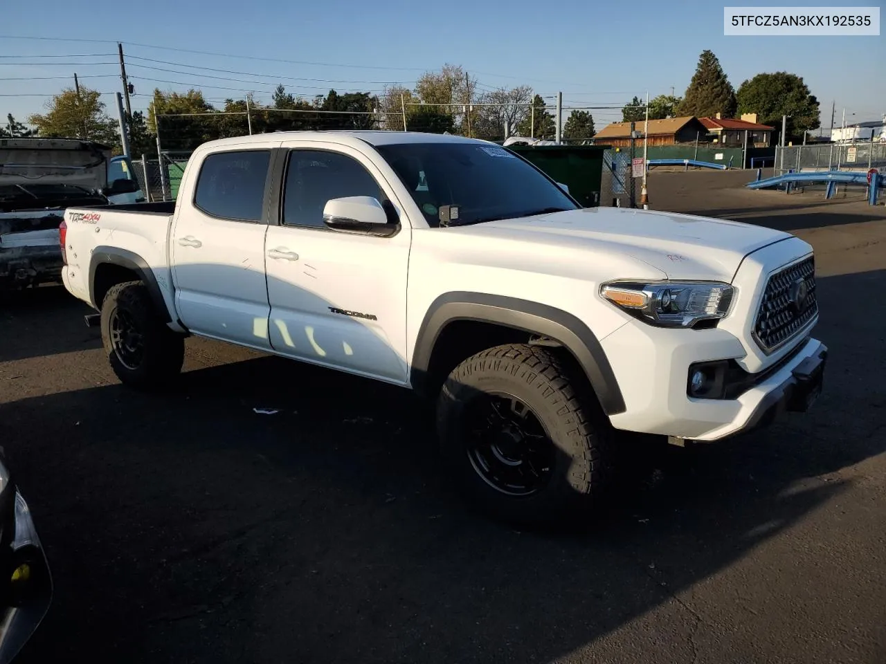 2019 Toyota Tacoma Double Cab VIN: 5TFCZ5AN3KX192535 Lot: 74028304