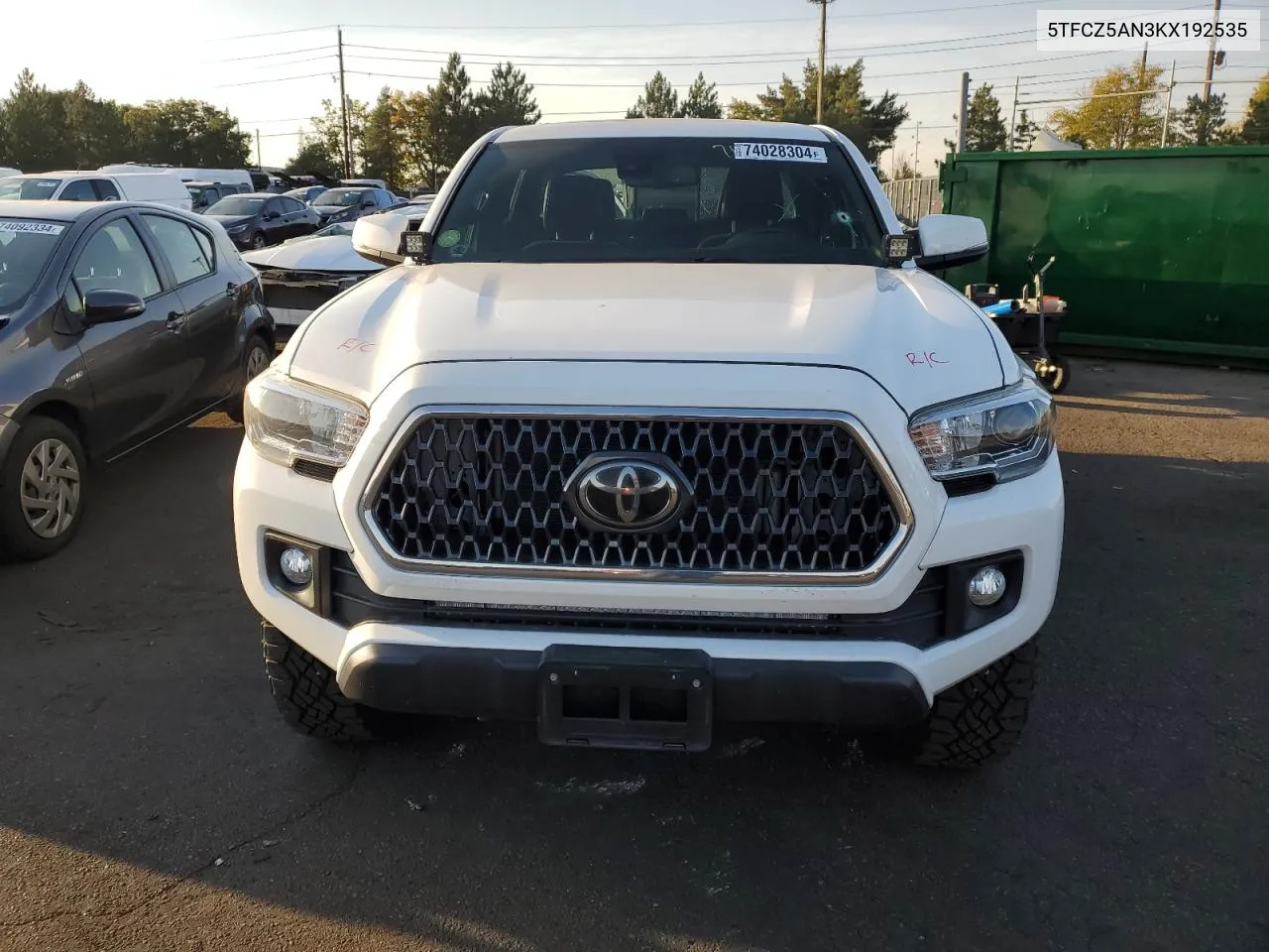 2019 Toyota Tacoma Double Cab VIN: 5TFCZ5AN3KX192535 Lot: 74028304