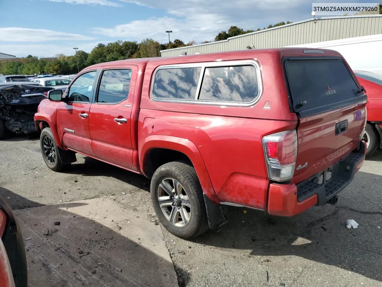 2019 Toyota Tacoma Double Cab VIN: 3TMGZ5ANXKM279260 Lot: 74272784