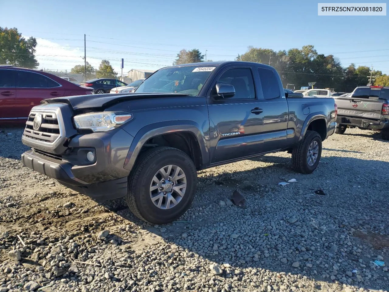 2019 Toyota Tacoma Access Cab VIN: 5TFRZ5CN7KX081820 Lot: 75645334