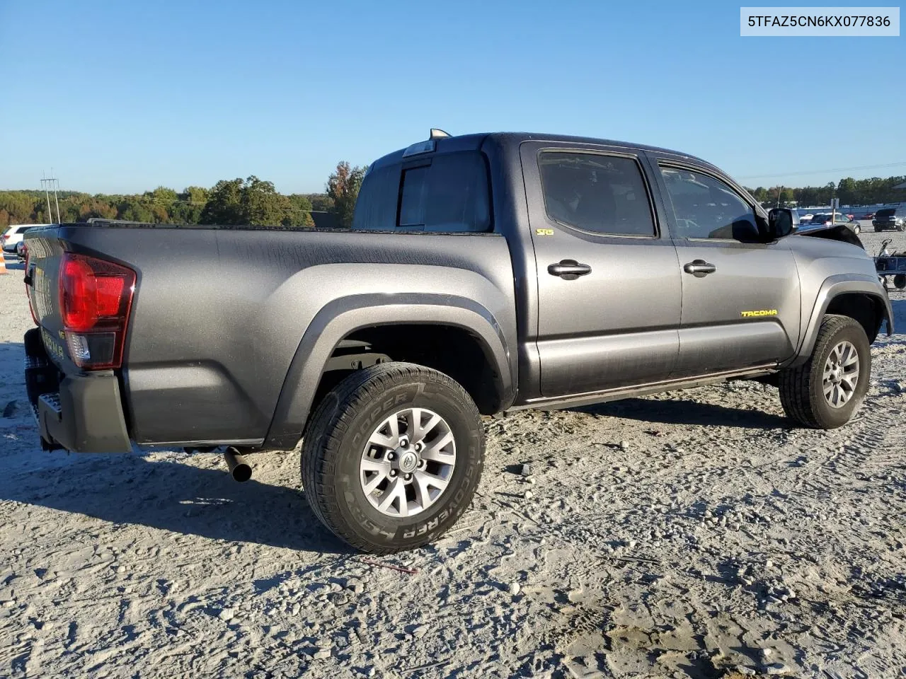 2019 Toyota Tacoma Double Cab VIN: 5TFAZ5CN6KX077836 Lot: 77073544