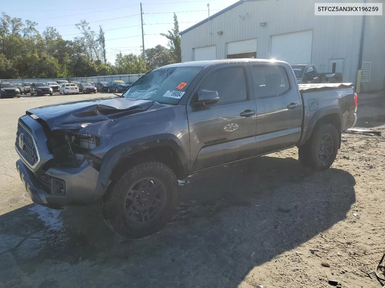 2019 Toyota Tacoma Double Cab VIN: 5TFCZ5AN3KX196259 Lot: 77199084